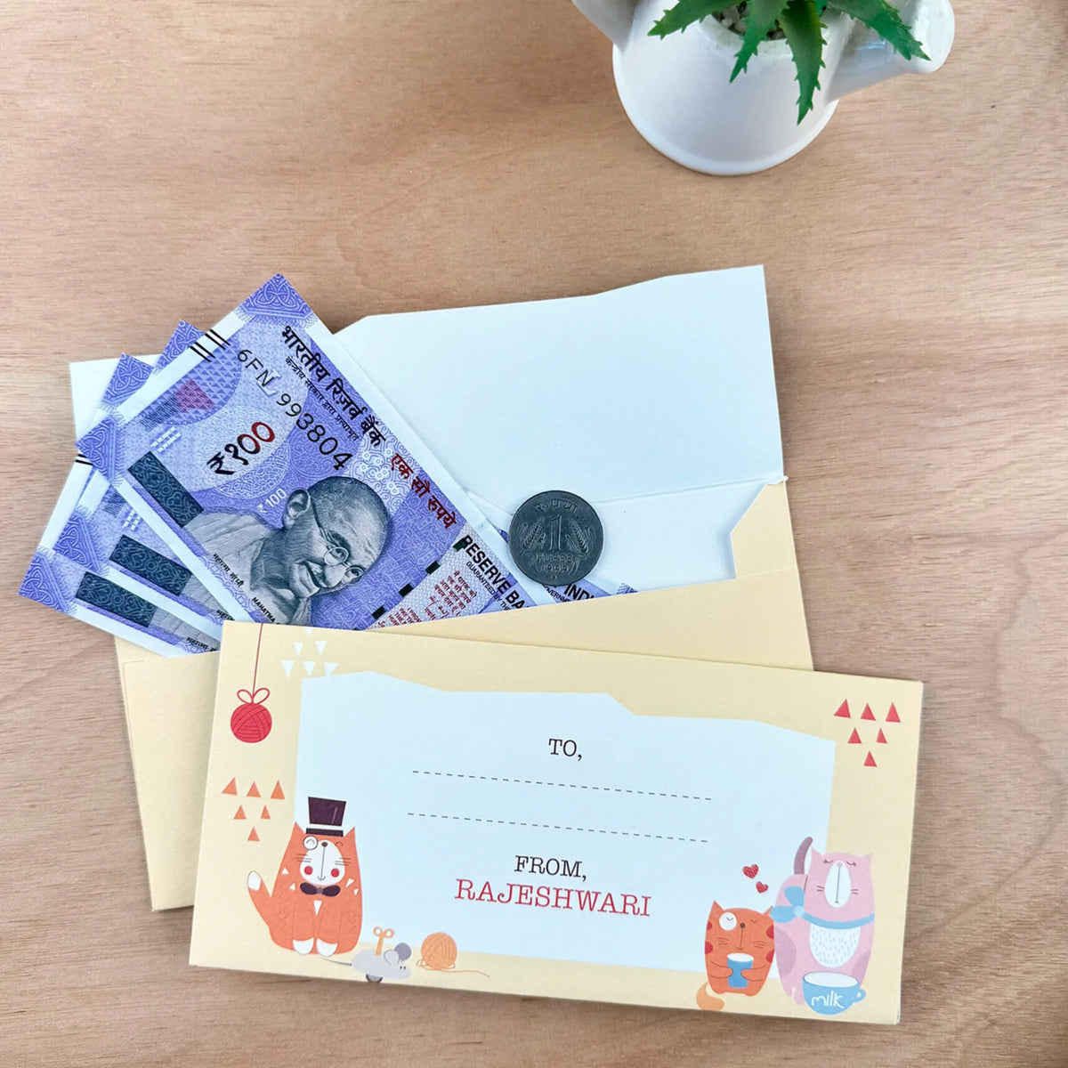 Personalised Kitty Cat Money Envelopes (Set of 10) - image 3