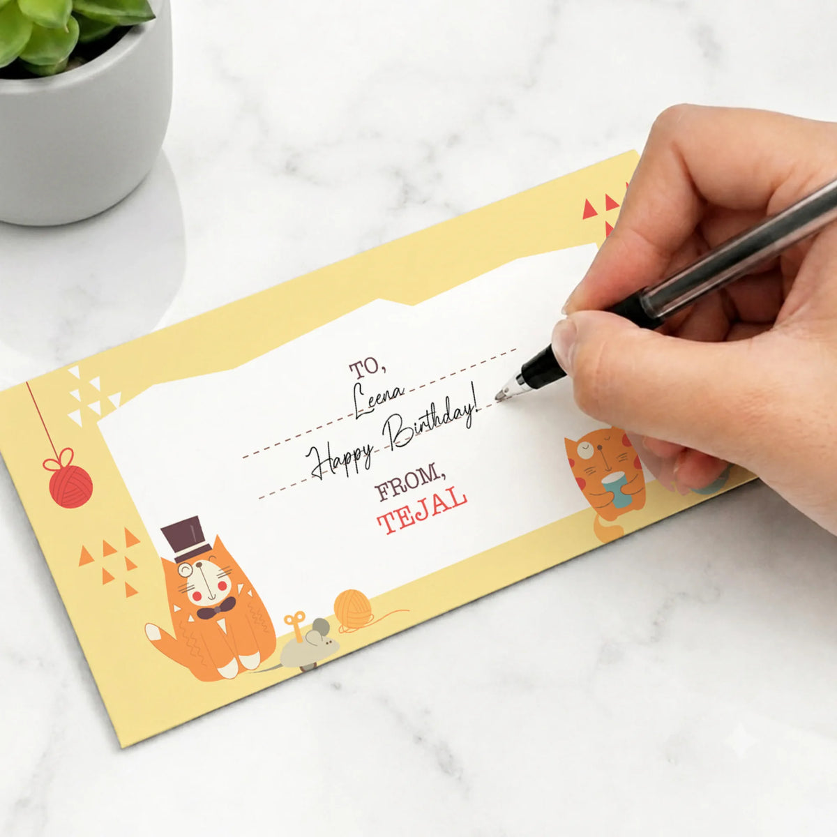 Personalised Kitty Cat Money Envelopes (Set of 10) - image 5