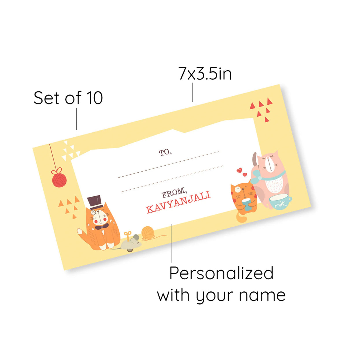 Personalised Kitty Cat Money Envelopes (Set of 10) - image 6