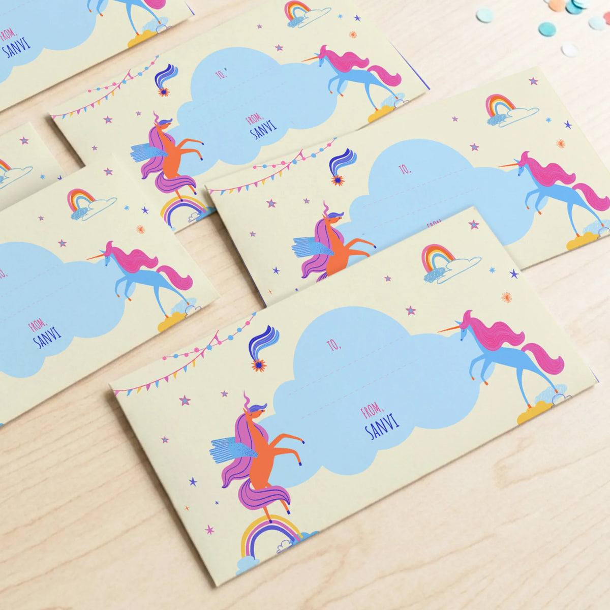 Personalised Magical Unicorn Money Envelopes (Set of 10) - image 2