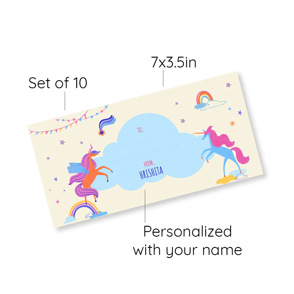 Personalised Magical Unicorn Money Envelopes (Set of 10) - image 6
