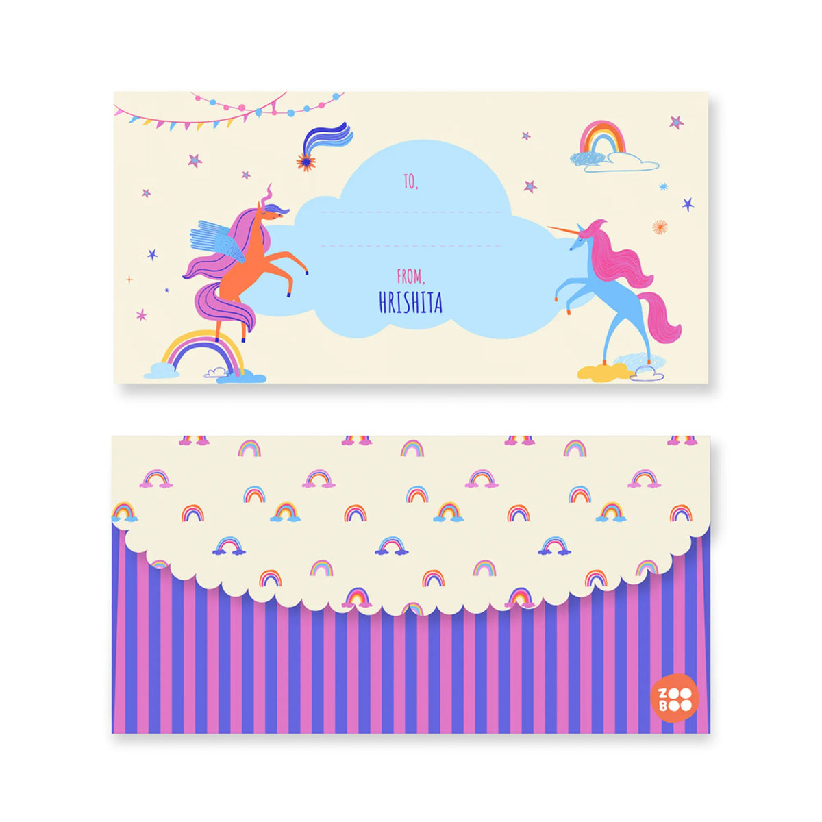 Personalised Magical Unicorn Money Envelopes (Set of 10) - image 1