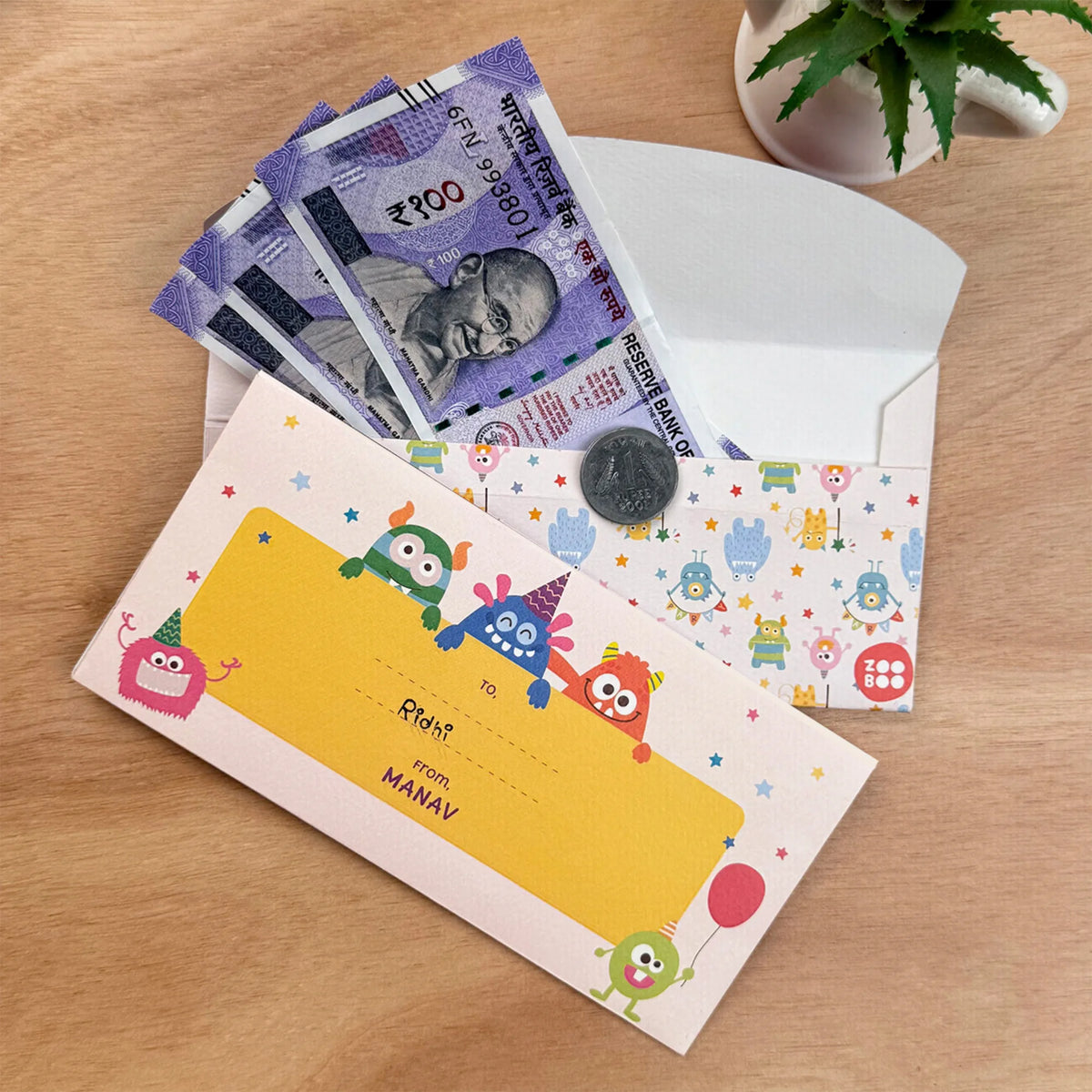 Personalised Monster Party Money Envelopes (Set of 10) - image 3