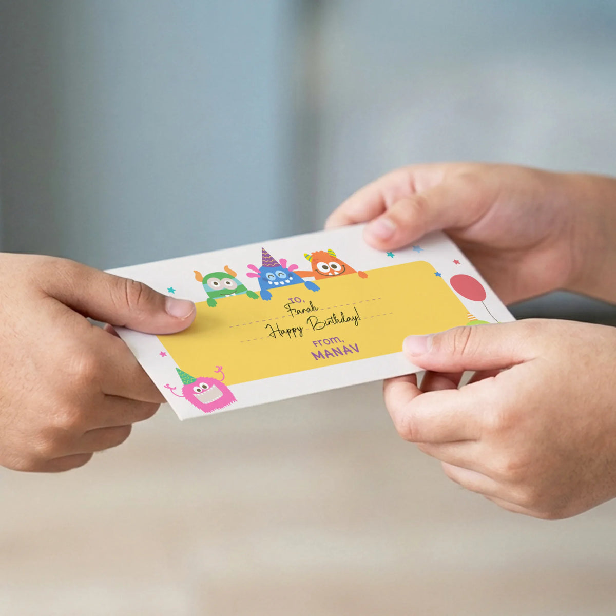 Personalised Monster Party Money Envelopes (Set of 10) - image 4