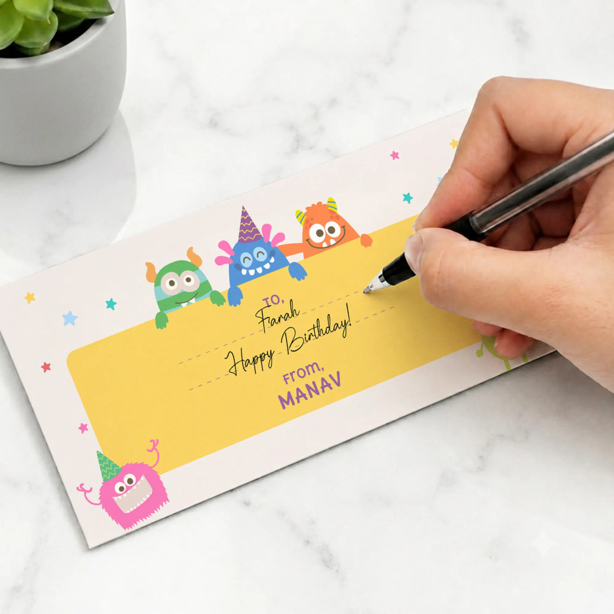 Personalised Monster Party Money Envelopes (Set of 10) - image 5