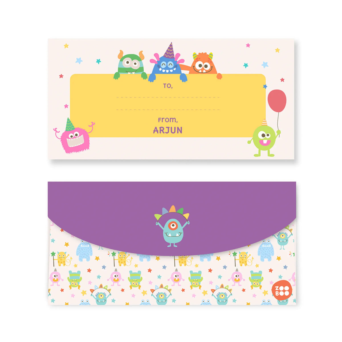 Personalised Monster Party Money Envelopes (Set of 10) - image 1