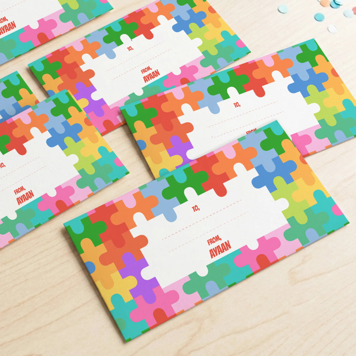 Personalised Puzzle Pop Money Envelopes (Set of 10) - image 2