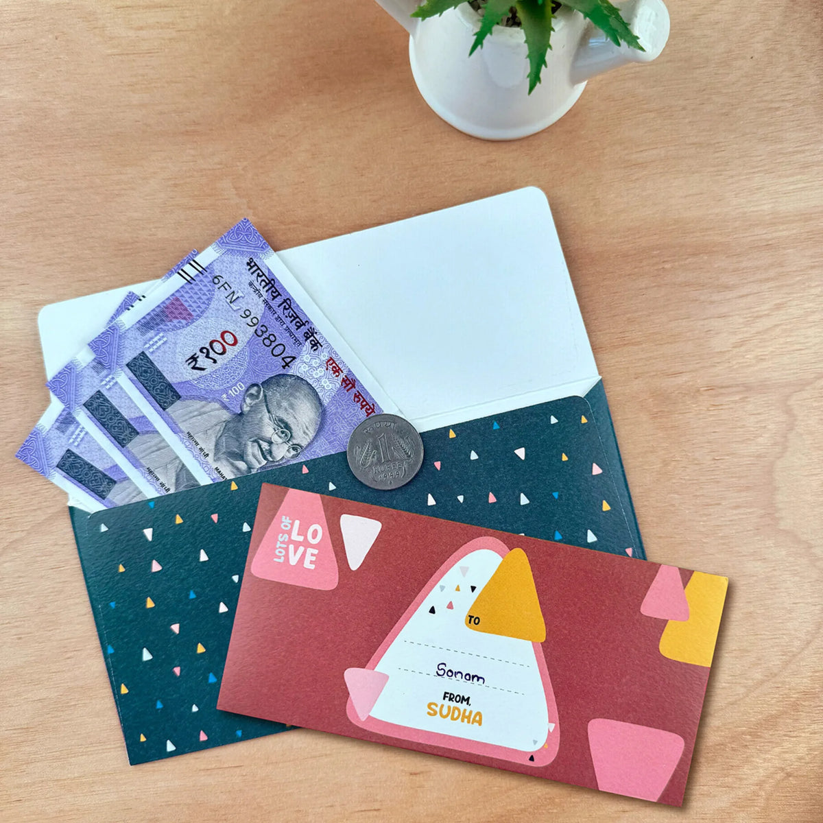 Personalised Triangle Tango Money Envelopes (Set of 10) - image 3