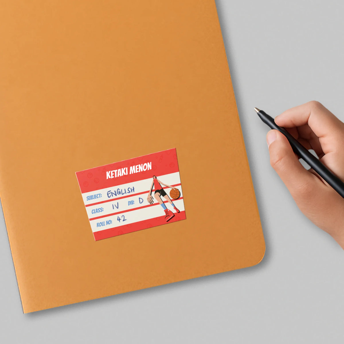 Personalised Basketball Fever Girl Name Slips for School Books (Set of 24) - image 4