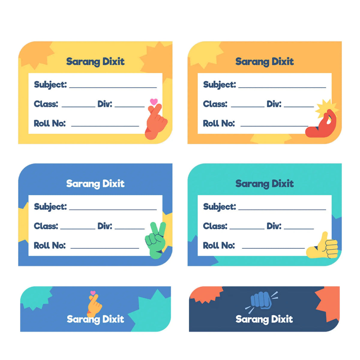 Personalised Emoji Moves Name Slips for School Books (Set of 24) - image 1