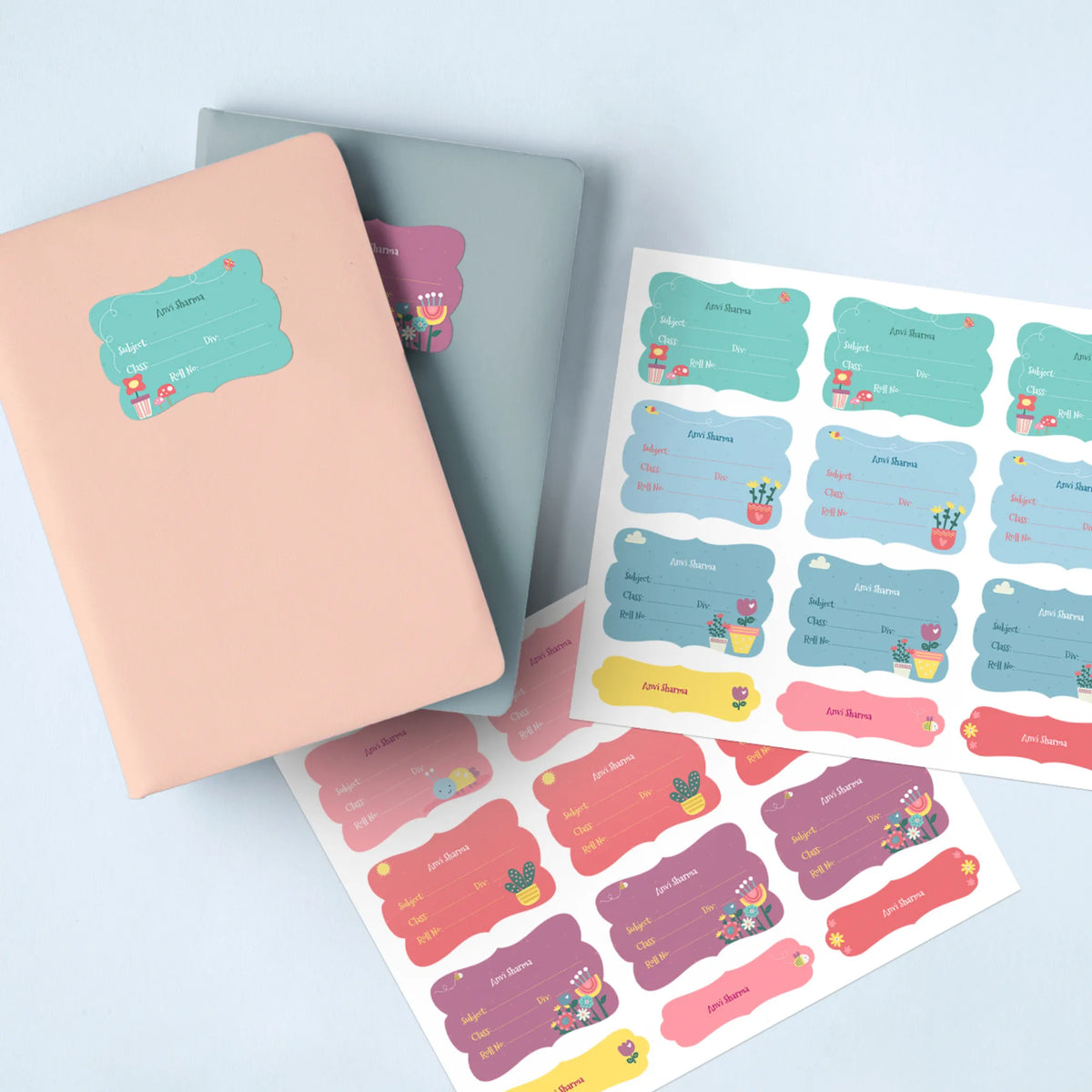 Personalised Enchanted Garden Name Slips for School Books (Set of 24) - image 2