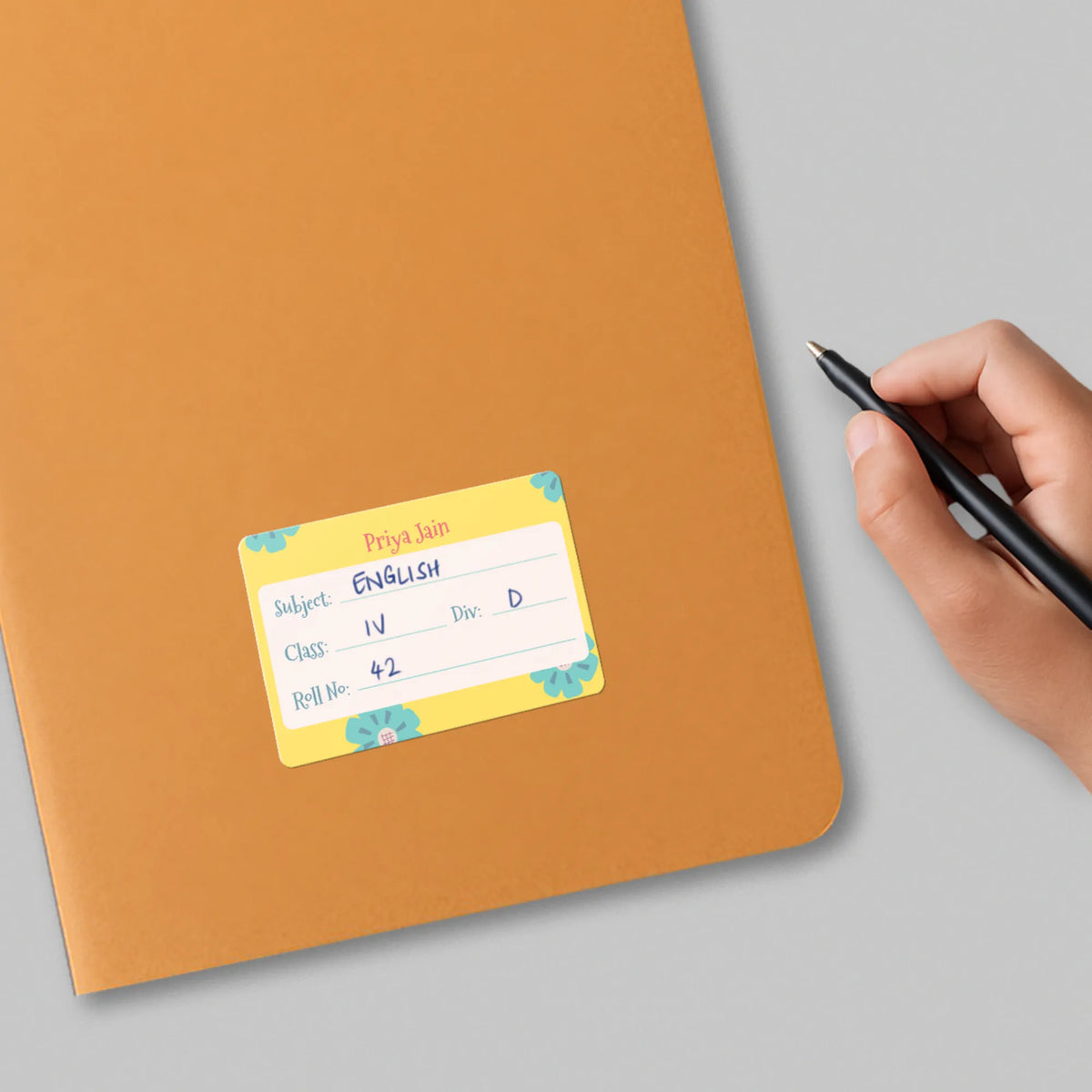 Personalised Flower Power Name Slips for School Books (Set of 24) - image 4