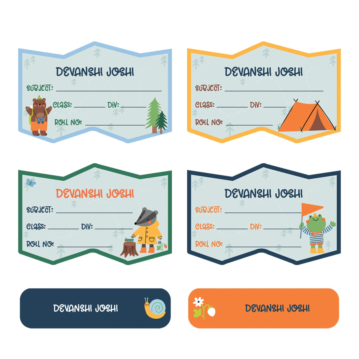 Personalised Into The Wild Name Slips for School Books (Set of 24) - image 1