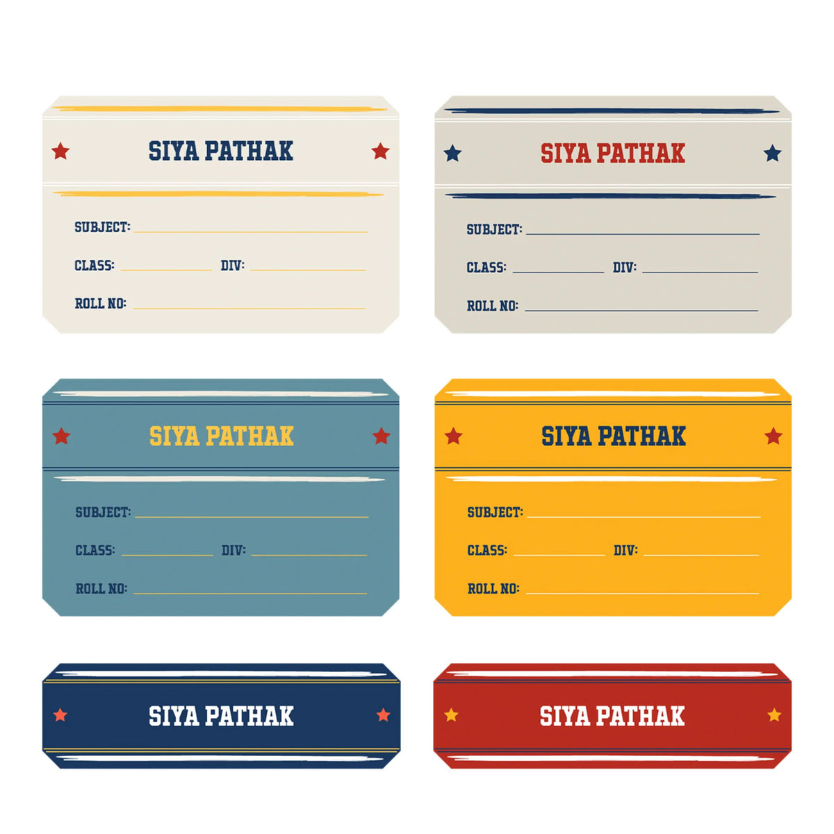 Personalised Jersey Number Name Slips for School Books (Set of 24) - image 1