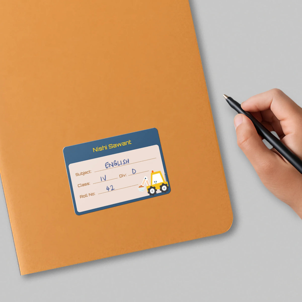 Personalised Let's Build Name Slips for School Books (Set of 24) - image 4