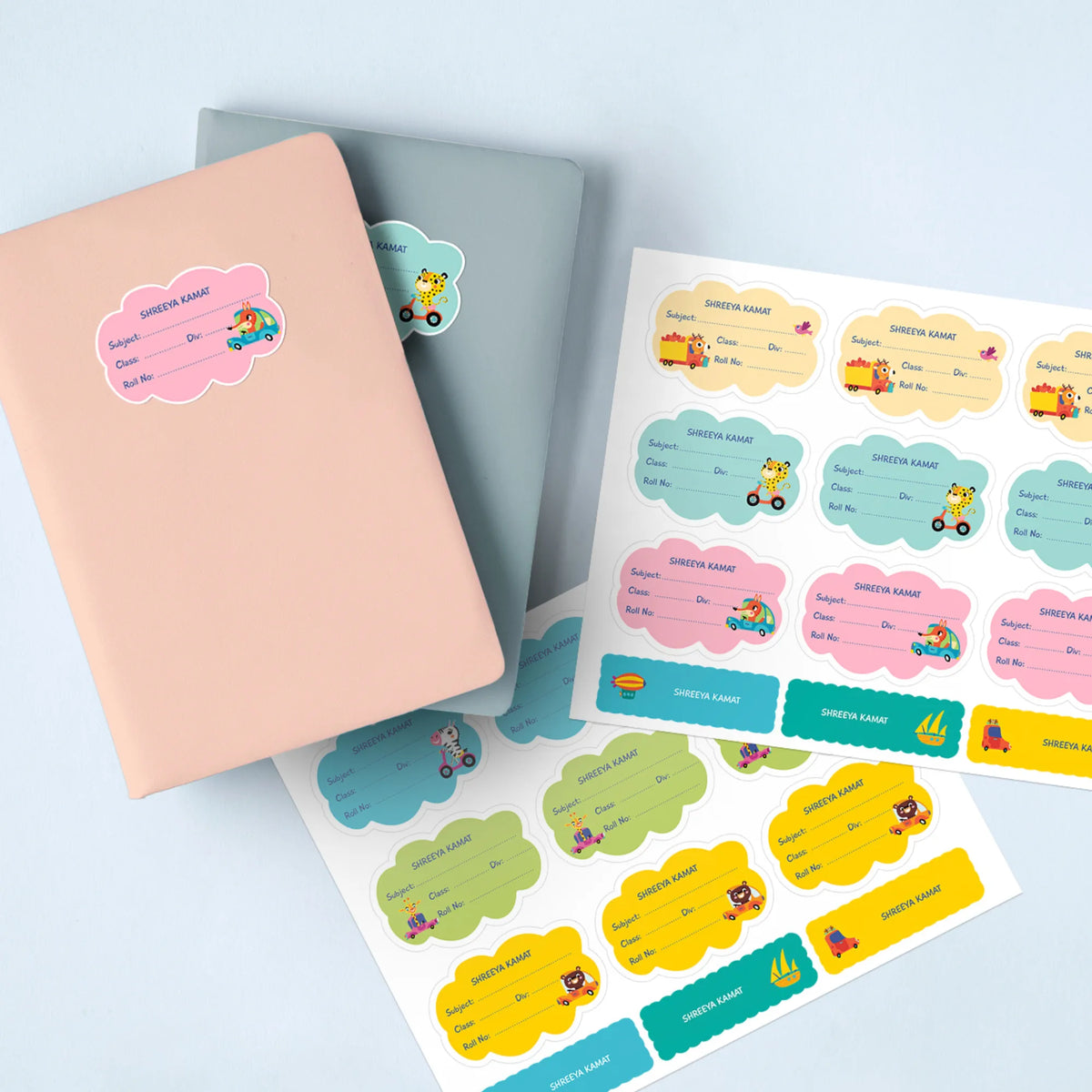 Personalised Let's Travel Name Slips for School Books (Set of 24) - image 2