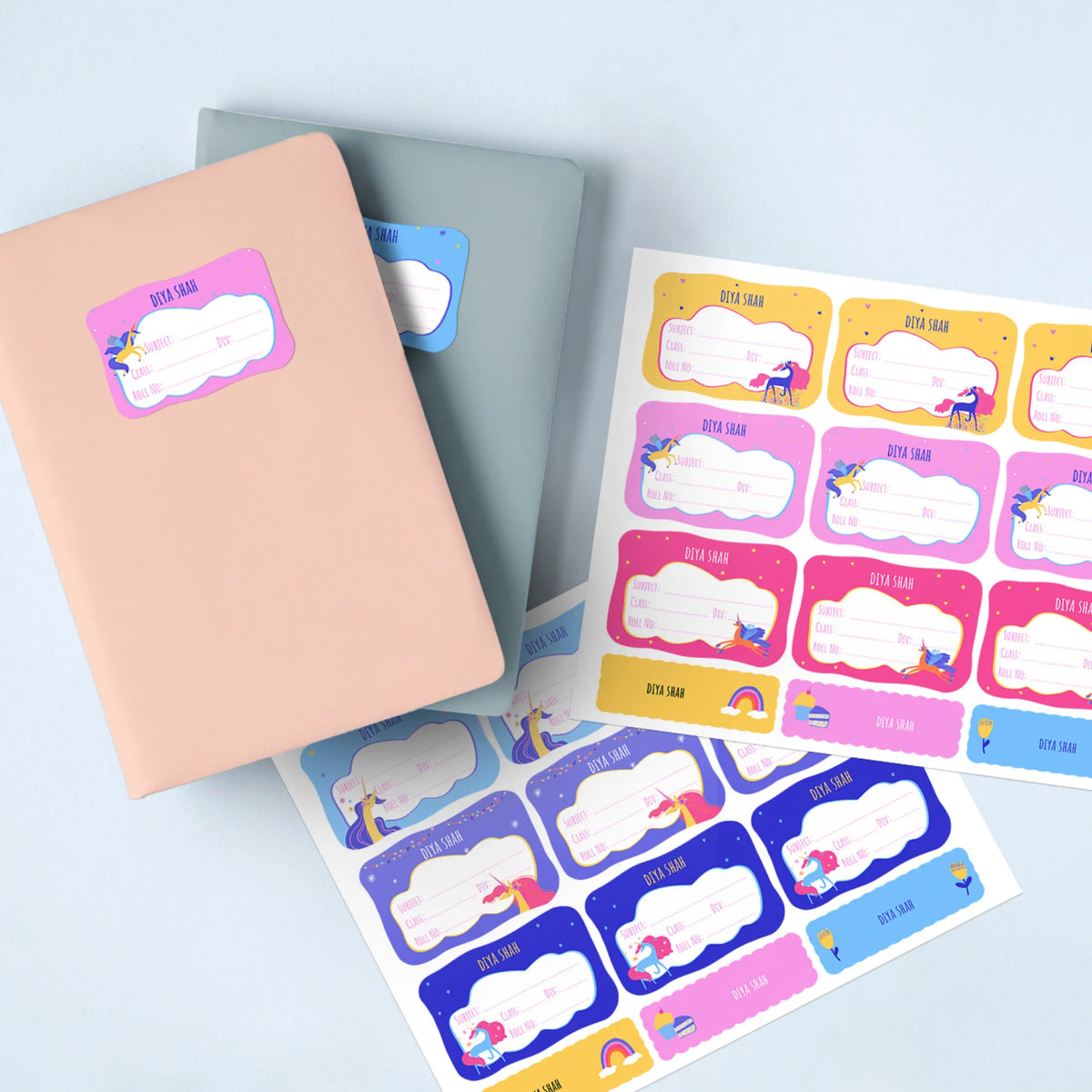 Personalised Magical Unicorn Name Slips for School Books (Set of 24) - image 2