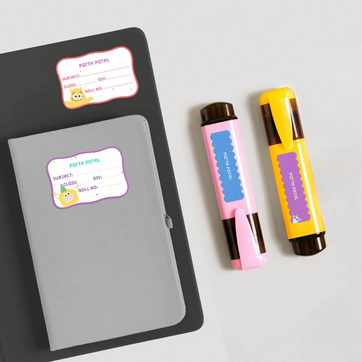 Personalised Monster Party Name Slips for School Books (Set of 24) - image 3