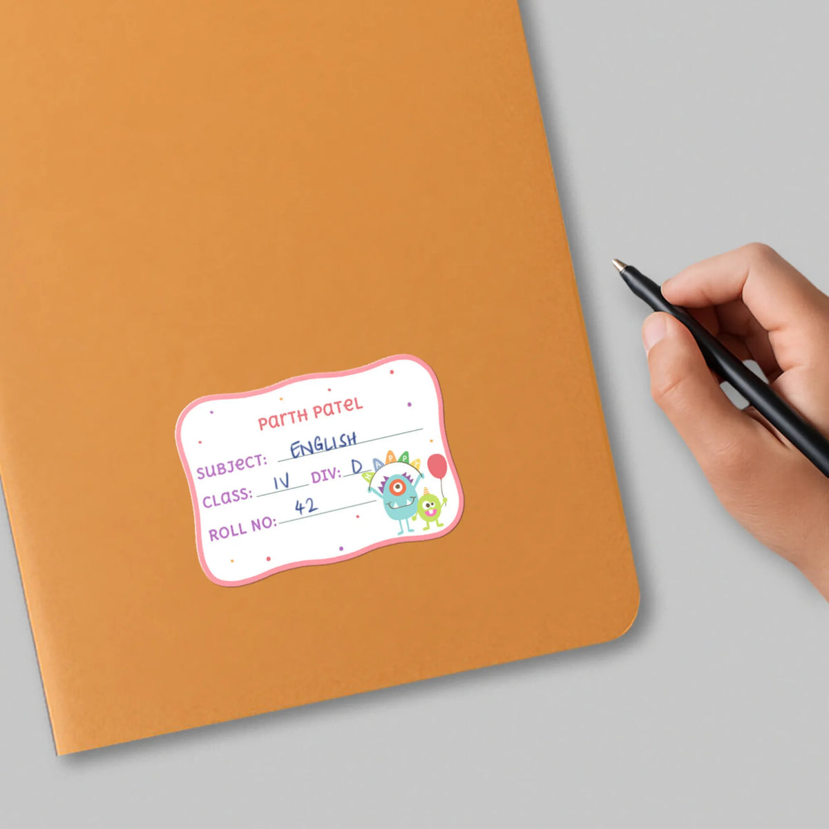 Personalised Monster Party Name Slips for School Books (Set of 24) - image 4