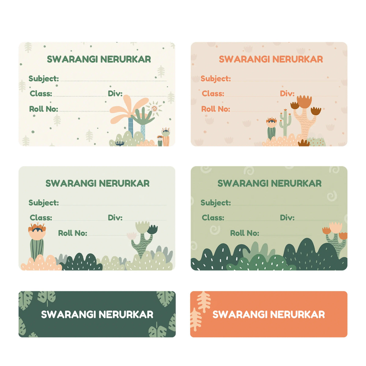 Personalised Nature & I Name Slips for School Books (Set of 24) - image 1