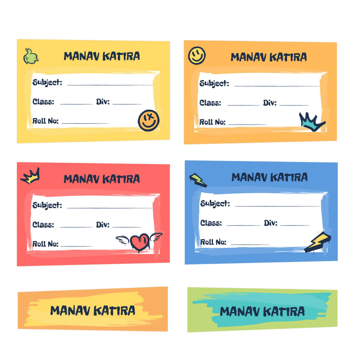 Personalised Rising Stars Name Slips for School Books (Set of 24) - image 1