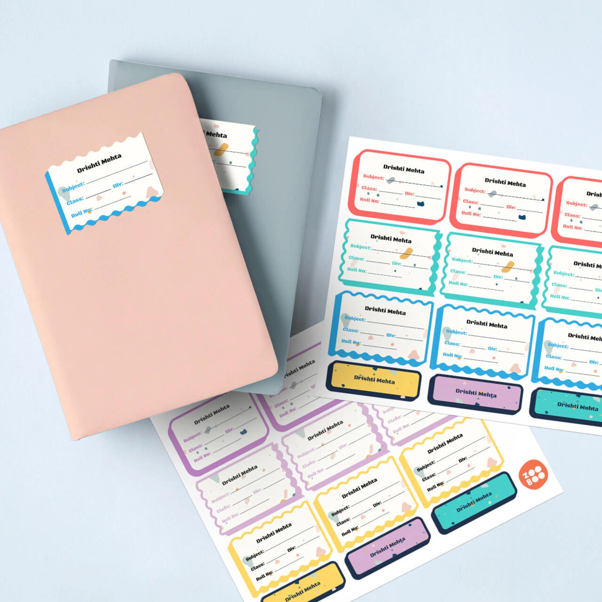 Personalised Terrazzo Pop Name Slips for School Books (Set of 24) - image 2