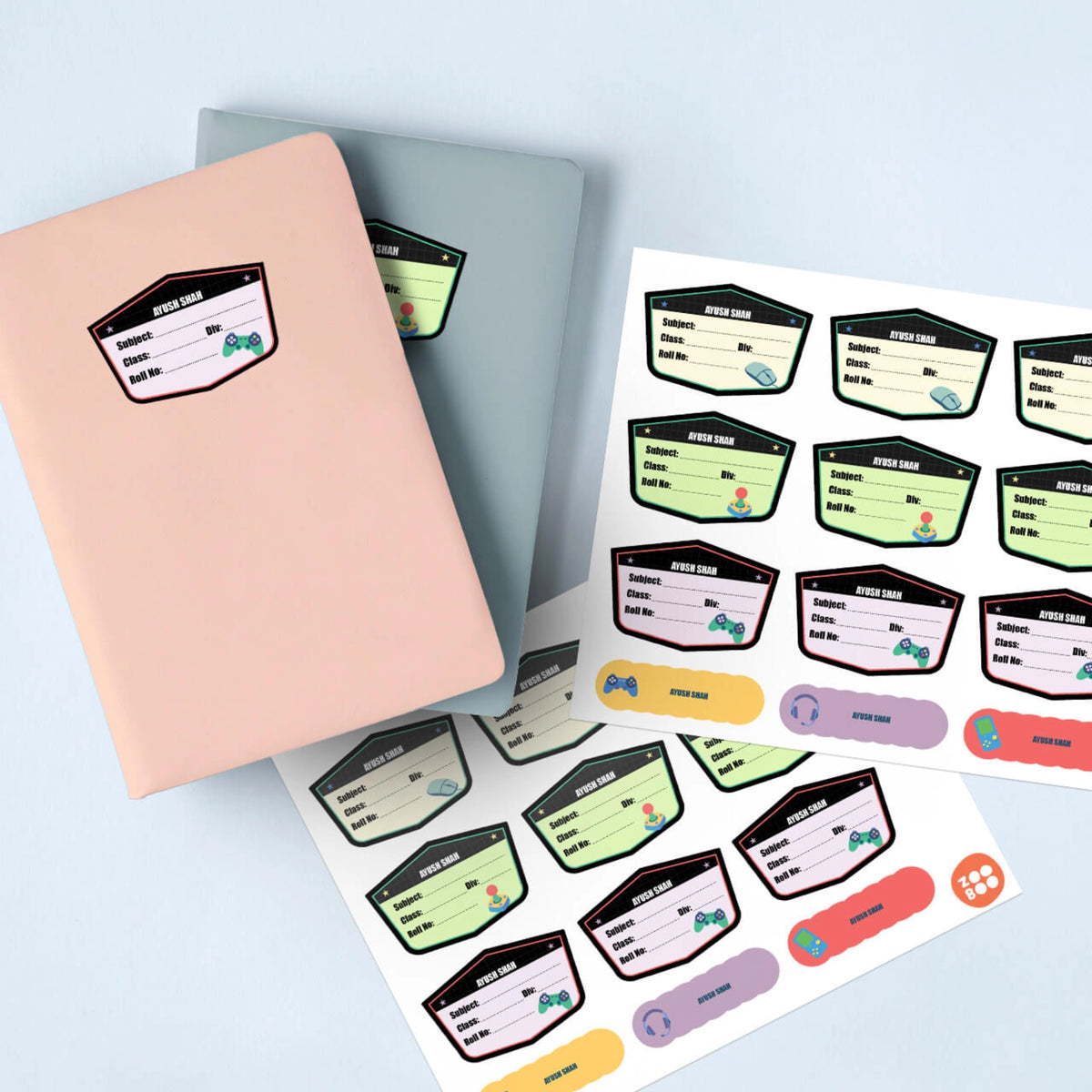 Personalised Video Game Name Slips for School Books (Set of 24) - image 2