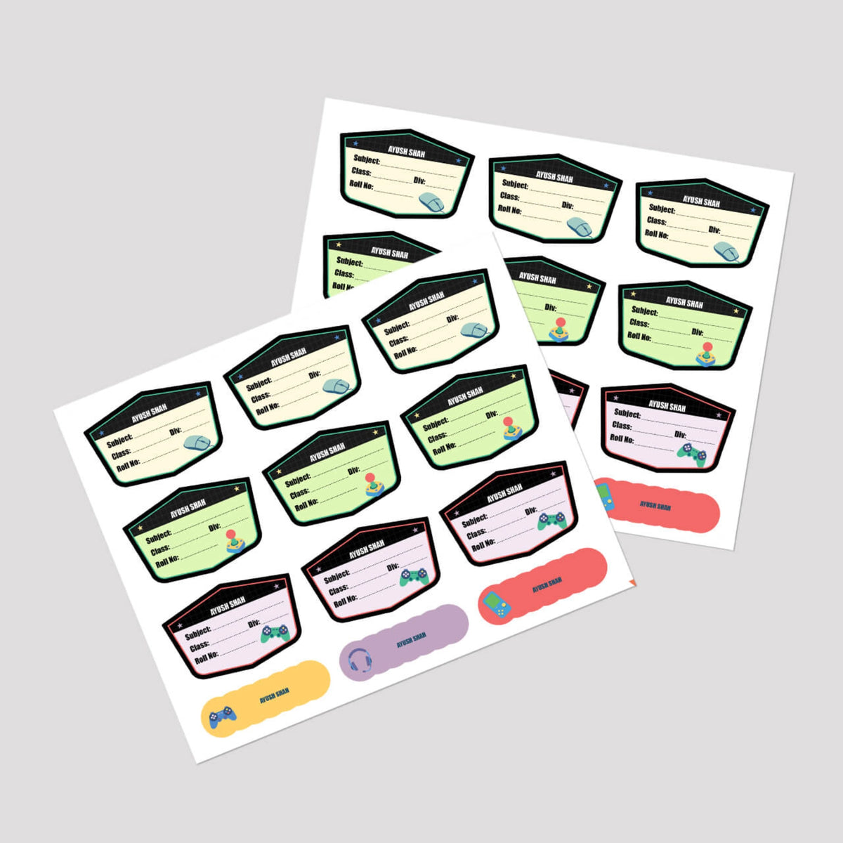 Personalised Video Game Name Slips for School Books (Set of 24) - image 5