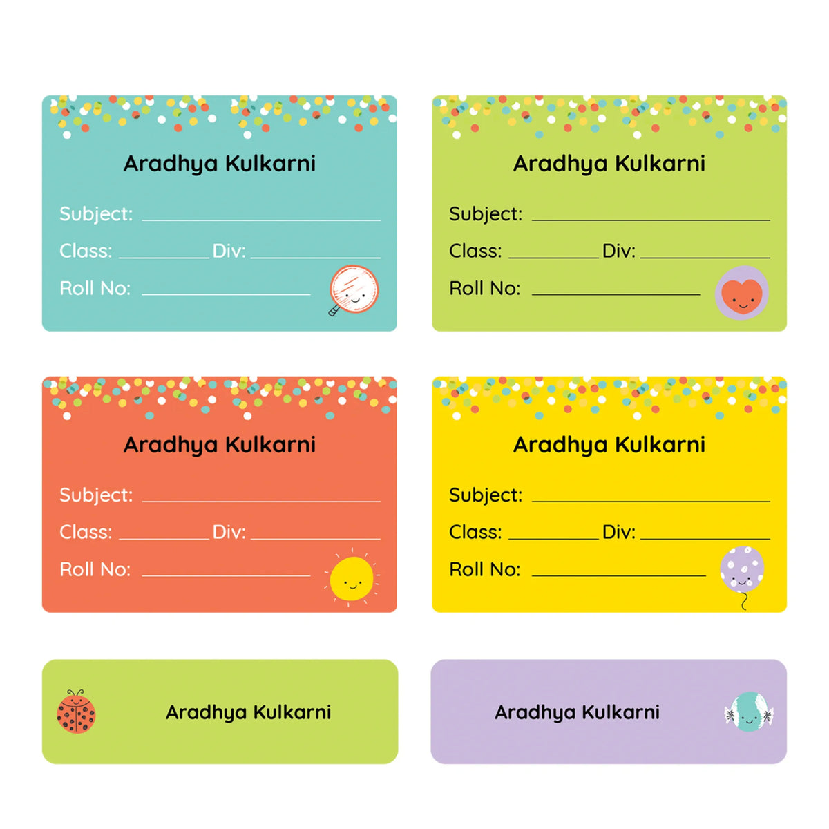 Personalised Zooboo Kids Name Slips for School Books (Set of 24) - image 1