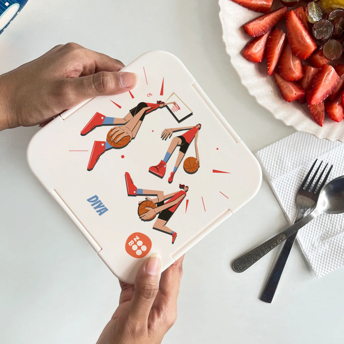 Personalised Basketball Fever Girl Snack Box for Kids - image 3