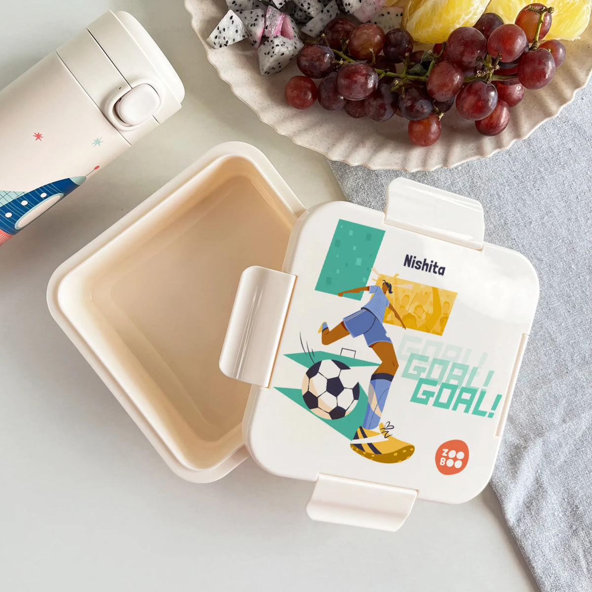 Personalised Football Goals Girl Snack Box for Kids - image 2