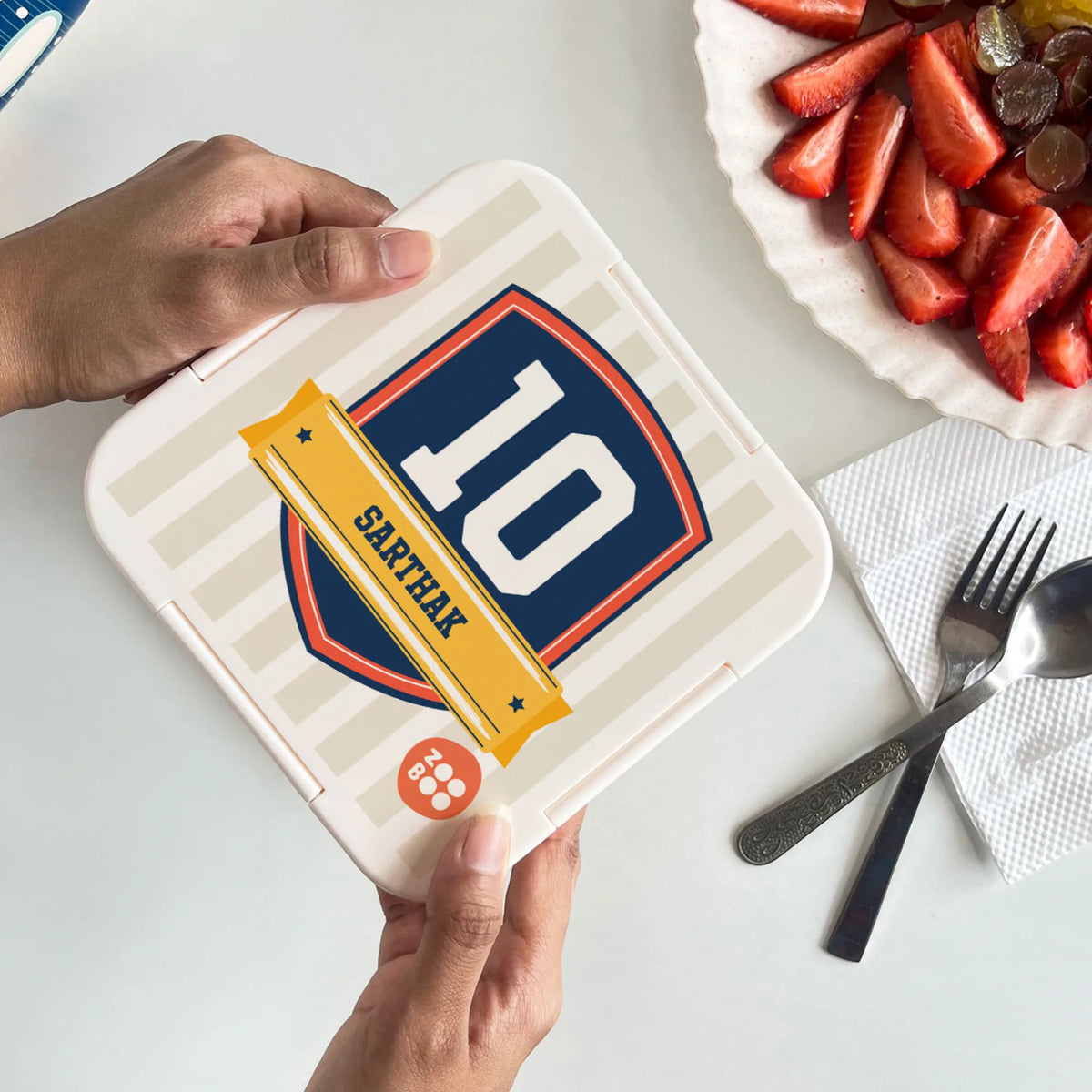 Personalised Jersey Number Snack Box for Kids - image 3