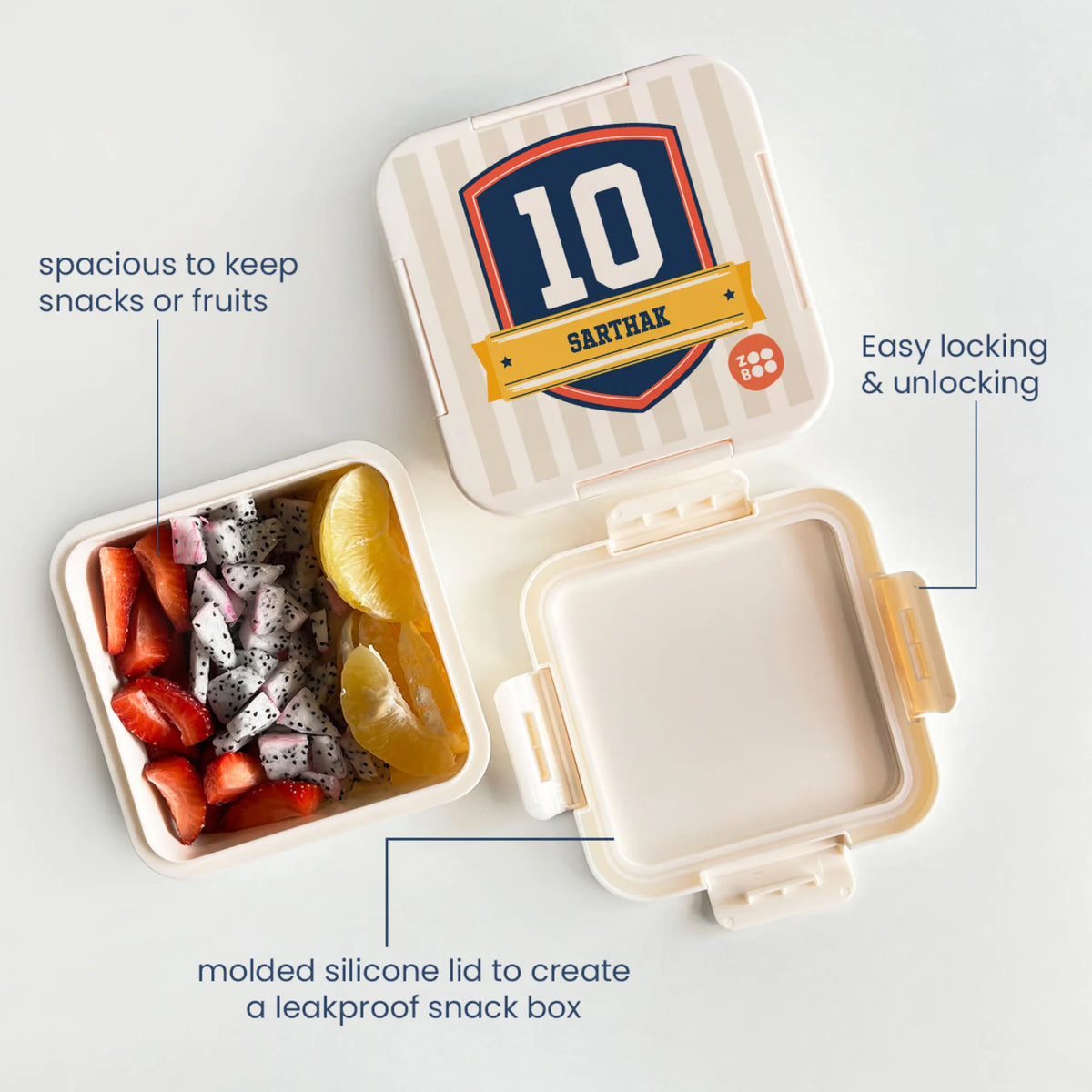 Personalised Jersey Number Snack Box for Kids - image 4