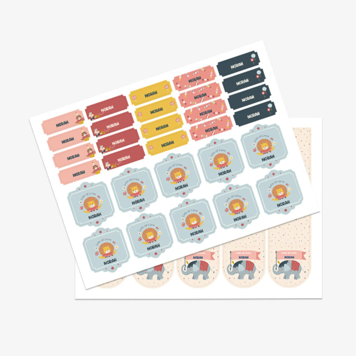 Personalised Animal Circus Name Stickers for Kids (Set of 40) - image 3