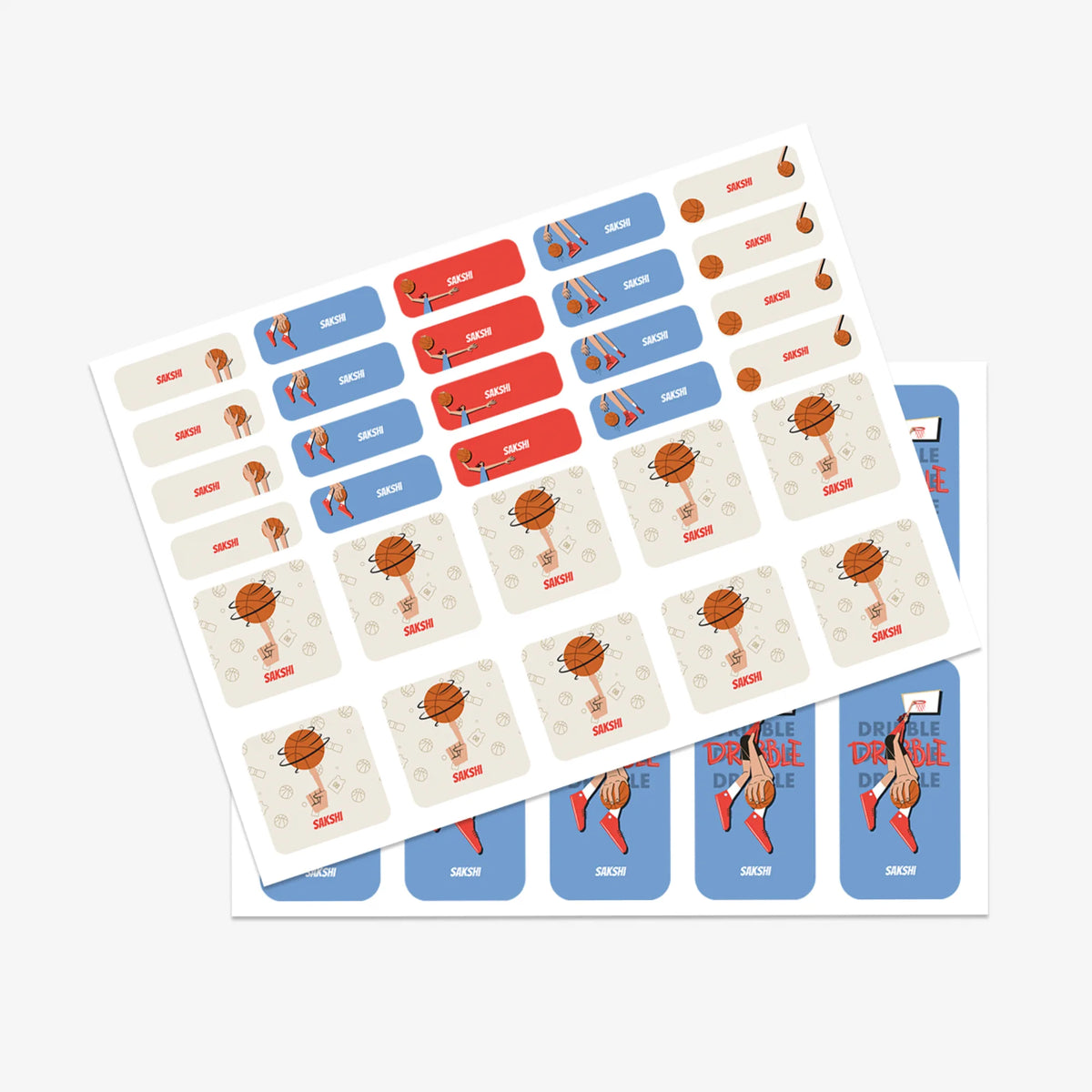 Personalised Basketball Fever Girl Name Stickers for Kids (Set of 40) - image 3