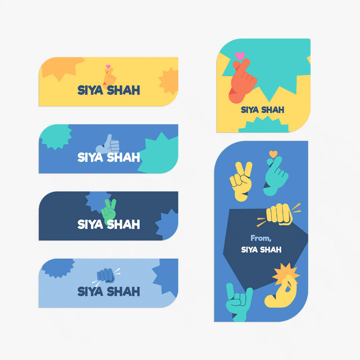Personalised Emoji Moves Name Stickers for Kids (Set of 40) - image 1