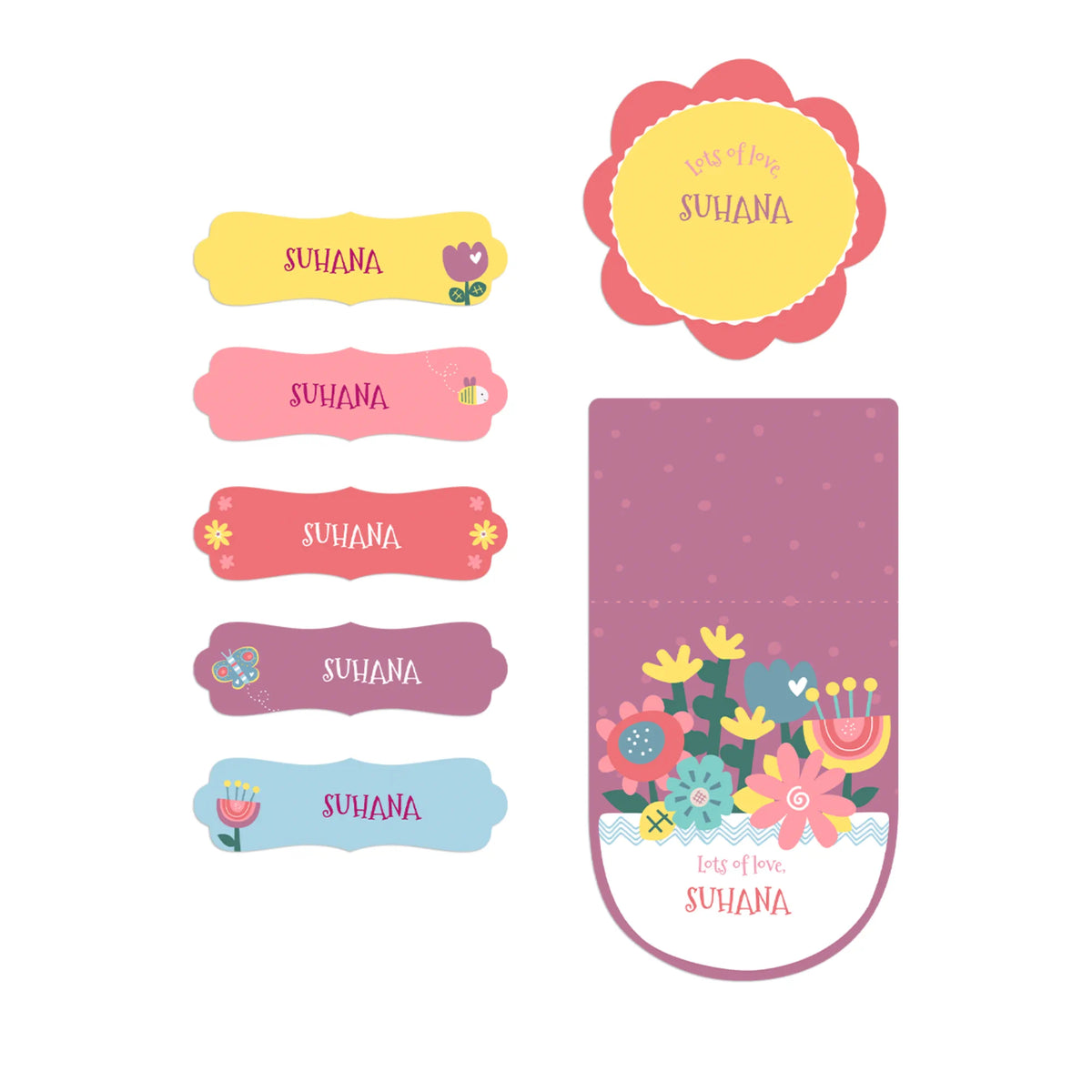 Personalised Enchanted Garden Name Stickers for Kids (Set of 40) - image 1