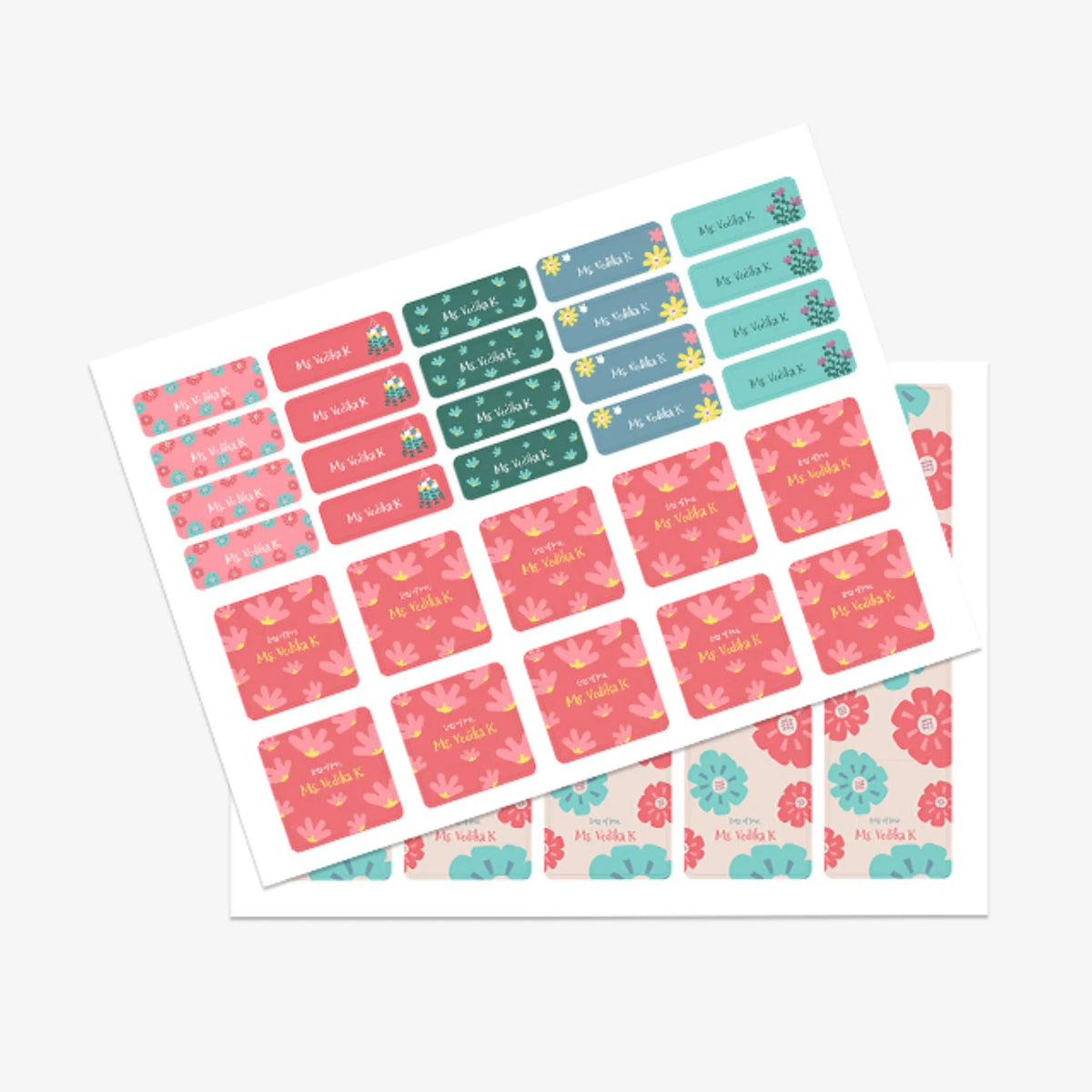 Personalised Flower Power Name Stickers for Kids (Set of 40) - image 3