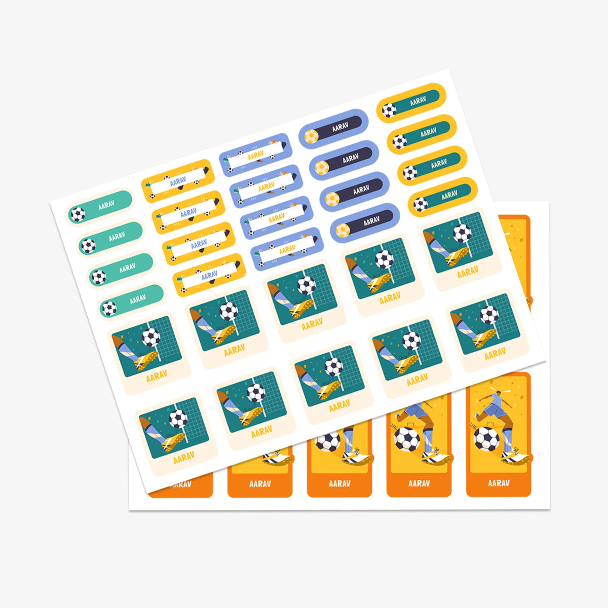 Personalised Football Goals Boy Name Stickers for Kids (Set of 40) - image 3