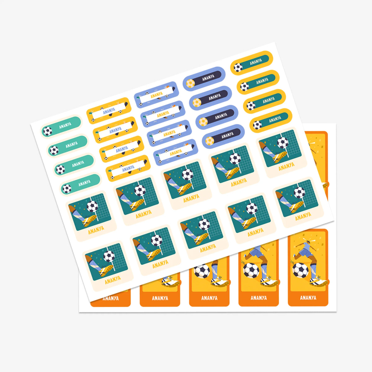 Personalised Football Goals Girl Name Stickers for Kids (Set of 40) - image 3