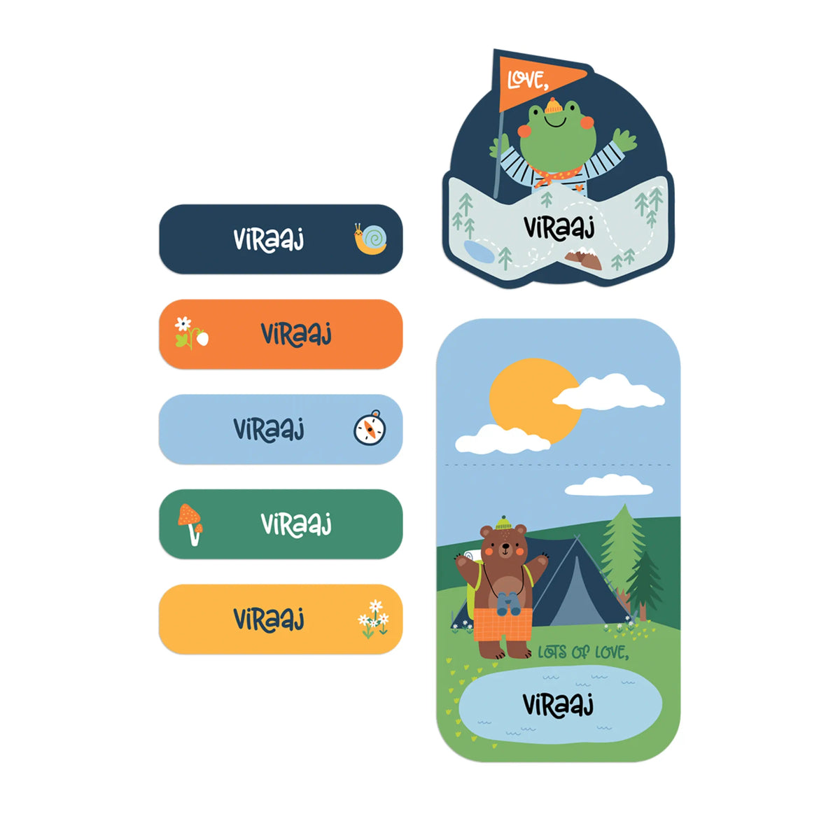 Personalised Into The Wild Name Stickers for Kids (Set of 40) - image 1