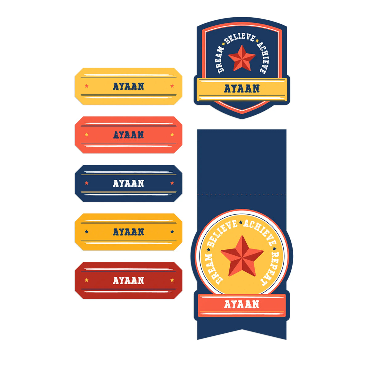 Personalised Jersey Number Name Stickers for Kids (Set of 40) - image 1