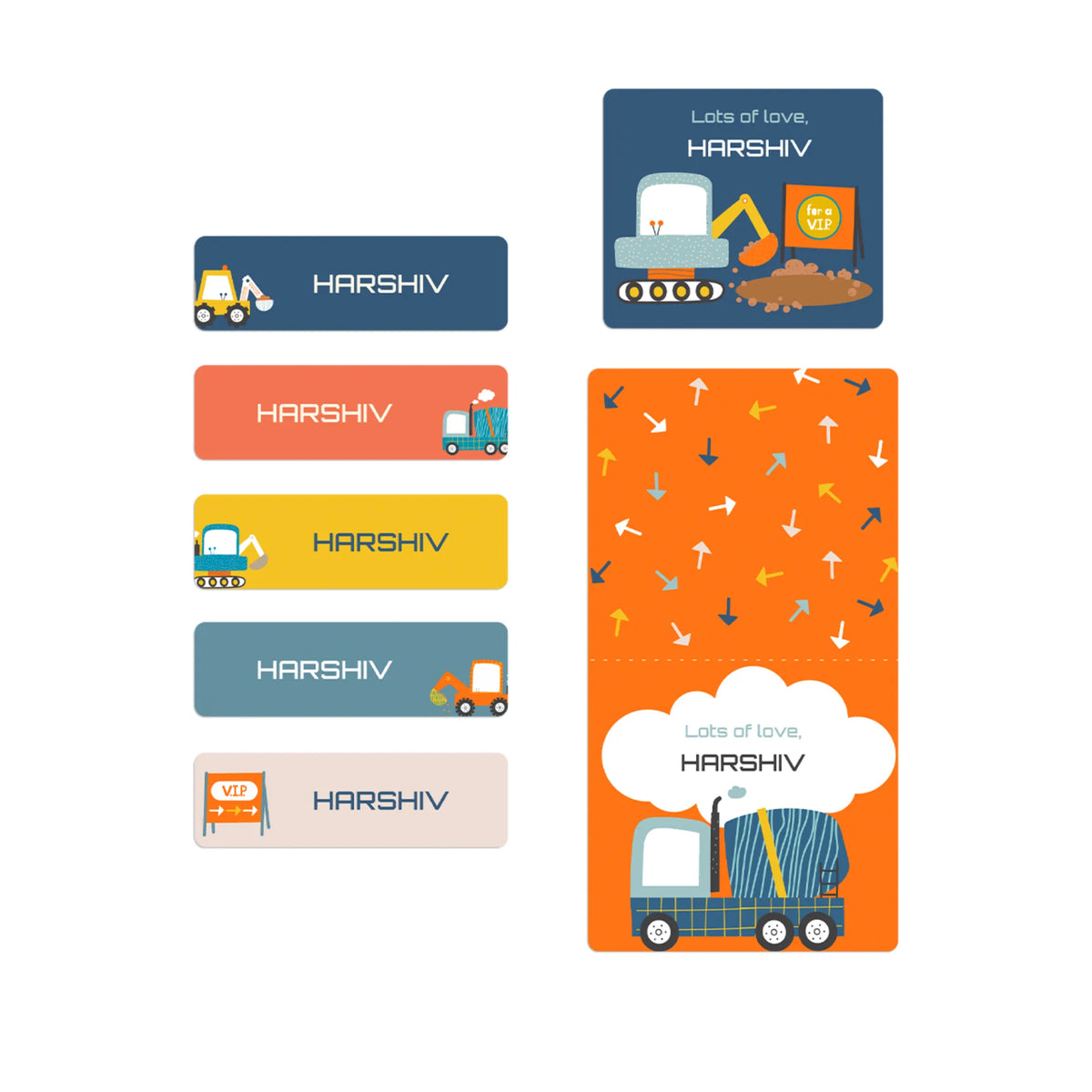 Personalised Let's Build Name Stickers for Kids (Set of 40) - image 1