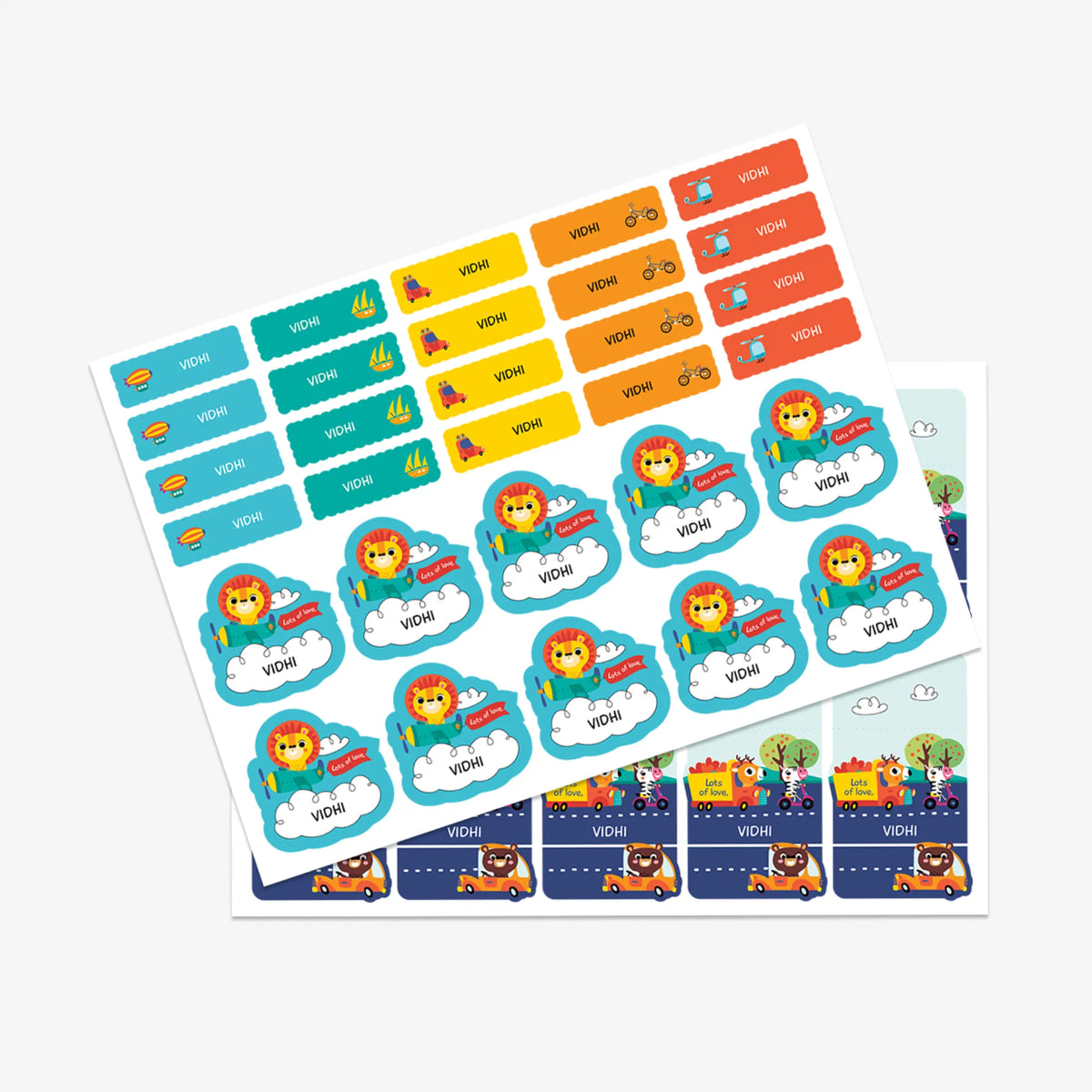 Personalised Let's Travel Name Stickers for Kids (Set of 40) - image 3