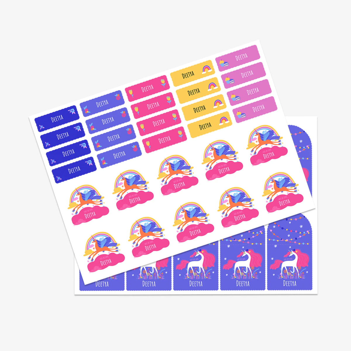 Personalised Magical Unicorn Name Stickers for Kids (Set of 40) - image 3