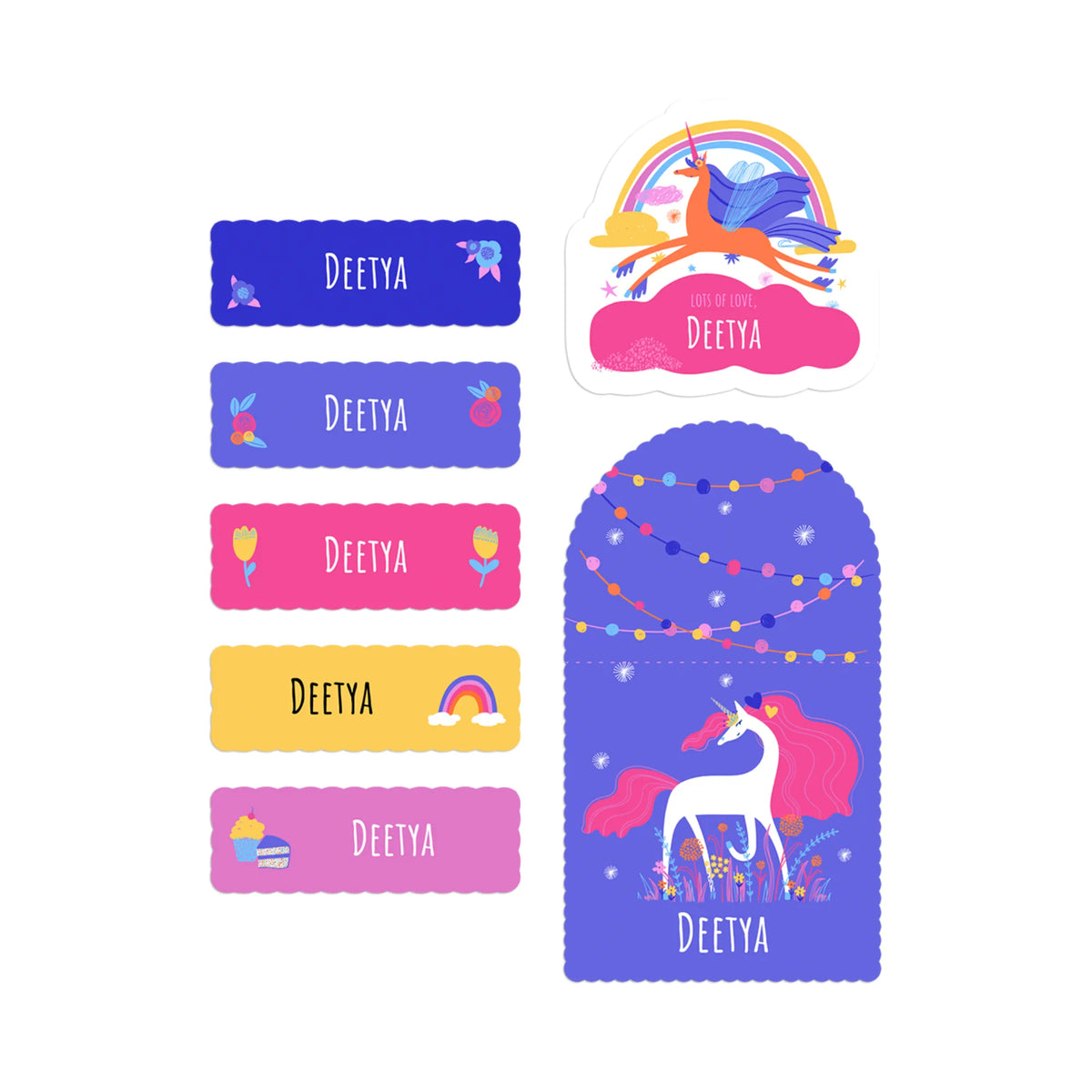 Personalised Magical Unicorn Name Stickers for Kids (Set of 40) - image 1