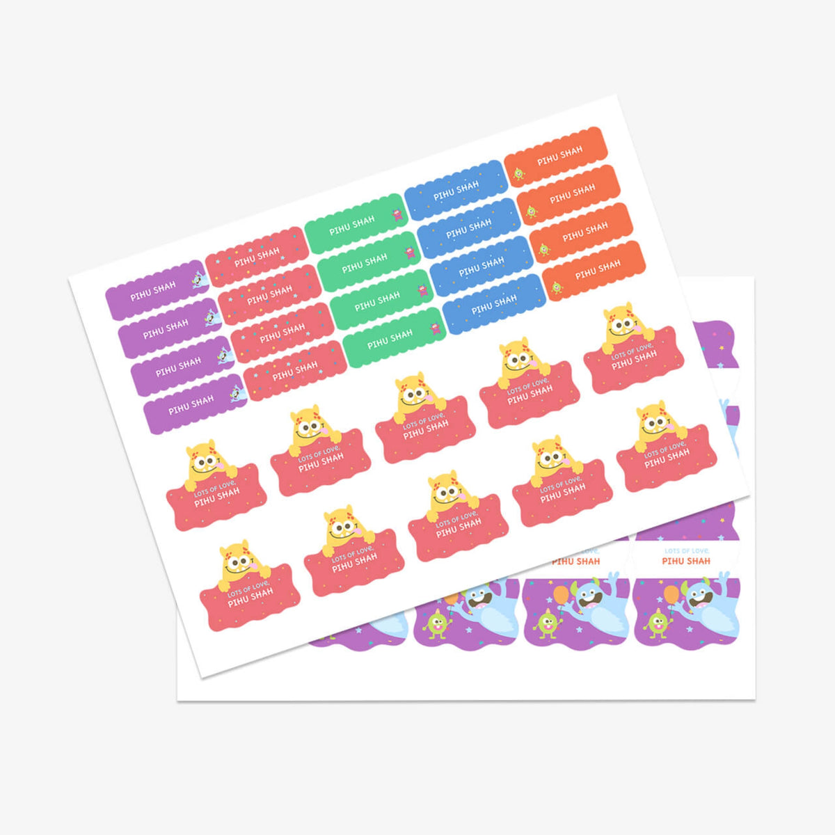 Personalised Monster Party Name Stickers for Kids (Set of 40) - image 3