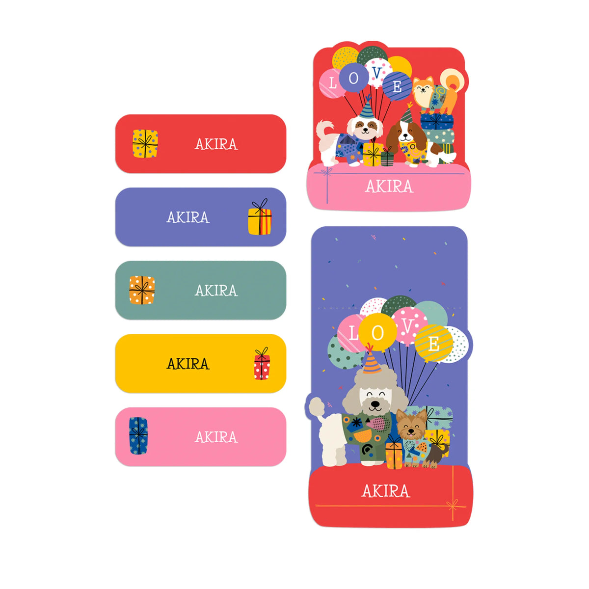 Personalised Paw Party Name Stickers for Kids (Set of 40) - image 1