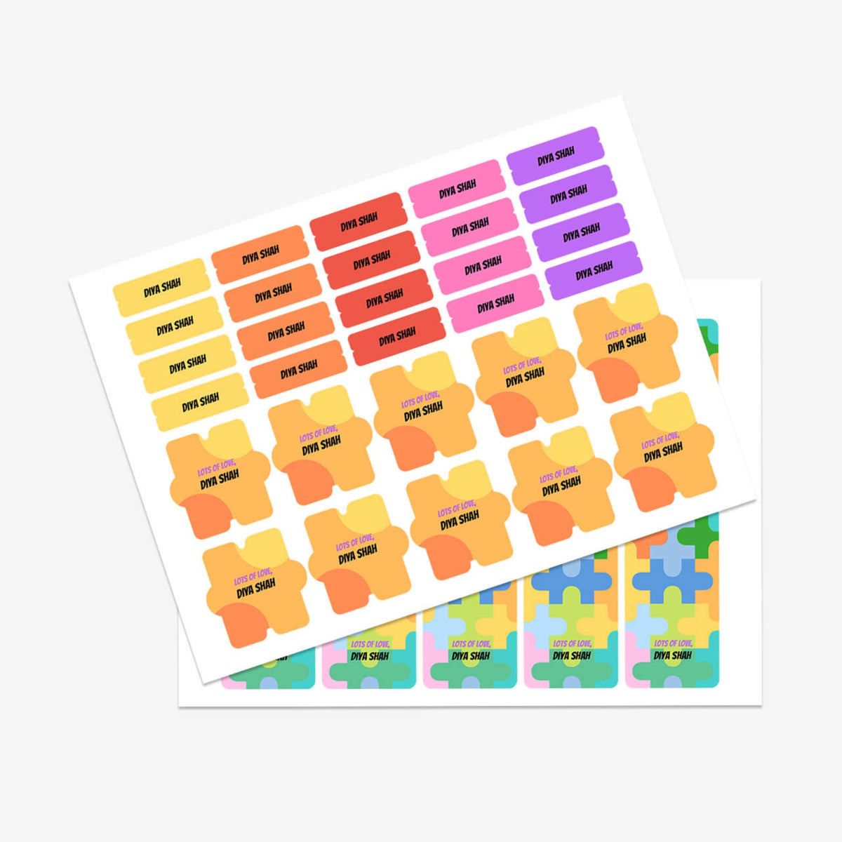 Personalised Puzzle Pop Name Stickers for Kids (Set of 40) - image 3