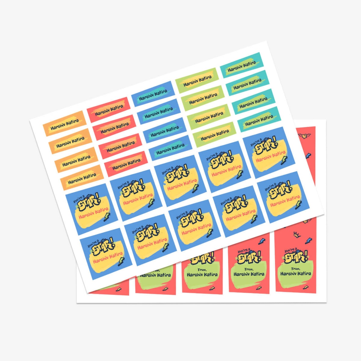Personalised Rising Stars Name Stickers for Kids (Set of 40) - image 3
